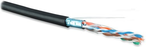 Hyperline FUTP4-C5E-S24-OUT-PE-BK-500 Кабель витая пара Cat5E