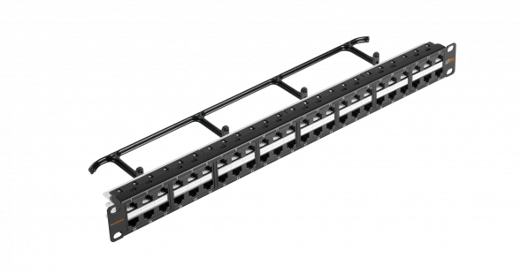 Коммутационная панель NIKOMAX 19&amp;quot;, 1U, 48 портов, Кат.5e (Класс D), 100МГц, RJ45/8P8C, 110/KRONE, T568A/B, неэкранированная, с органайзером, черная - гарантия: 5 лет расширенная / 25 лет системная