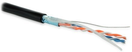 Hyperline FUTP2-C5-S24-OUT-PE-BK-500 Кабель витая пара Cat5