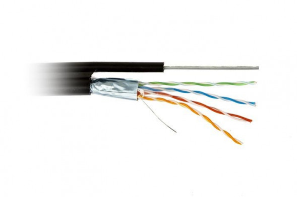 Hyperline FUTP4-C5E-S24-SW-OUT-PE-BK-500 Кабель витая пара Cat5E