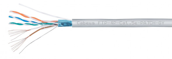 CABEUS FTP-4P-Cat.5E-PATCH-GY (7202c Кабель витая пара Cat5E