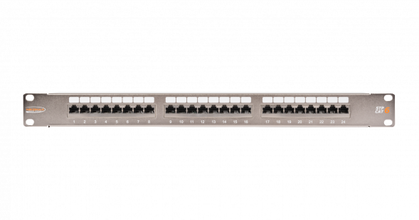 Коммутационная панель NIKOMAX 19&amp;quot;, 1U, 24 порта, Кат.6 (Класс E), 250МГц, RJ45/8P8C, 110/KRONE, T568A/B, полный экран, с органайзером, металлик - гарантия: 5 лет расширенная / 25 лет системная