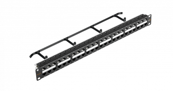 Коммутационная панель NIKOMAX 19&amp;quot;, 1U, 48 портов, Кат.6 (Класс E), 250МГц, RJ45/8P8C, 110/KRONE, T568A/B, неэкранированная, с органайзером, черная - гарантия: 5 лет расширенная / 25 лет системная