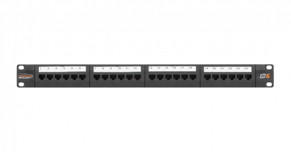 Коммутационная панель NIKOMAX 19&amp;quot;, 1U, 24 порта, Кат.6 (Класс E), 250МГц, RJ45/8P8C, 110/KRONE, T568A/B, неэкранированная, с органайзером, черная - гарантия: 5 лет расширенная / 25 лет системная