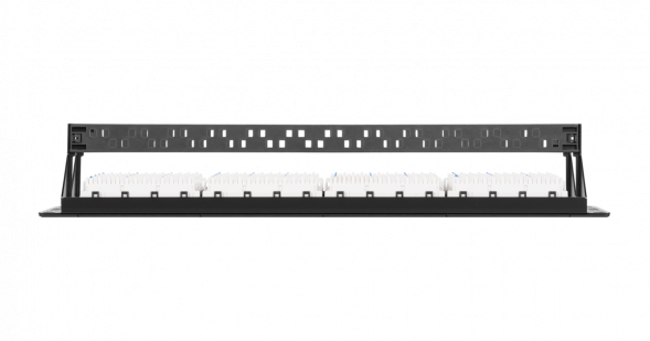Коммутационная панель NIKOMAX 19&amp;quot;, 1U, 24 порта, Кат.6 (Класс E), 250МГц, RJ45/8P8C, 110/KRONE, T568A/B, неэкранированная, с органайзером, черная - гарантия: 5 лет расширенная / 25 лет системная